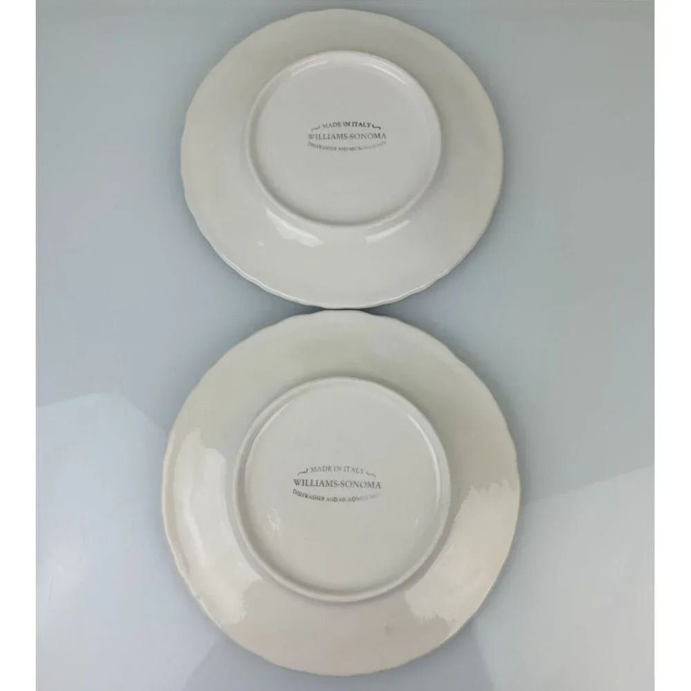 Williams Sonoma Napa Sage Green Italy Leaf & Grape Salad Plates 8.75